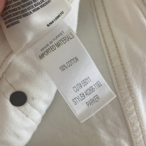 AGOLDE Parker Denim Cut Off Shorts Sz 27 White A026B 100% Cotton - Picture 7 of 8